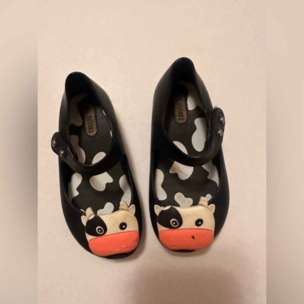 Mini Melissa Cow Mary Janes (Left Is Missing Horn)